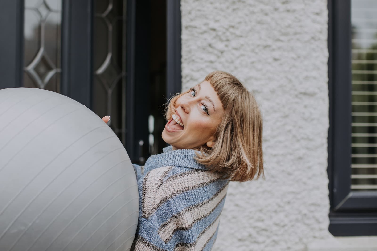 Leanne with a birth ball