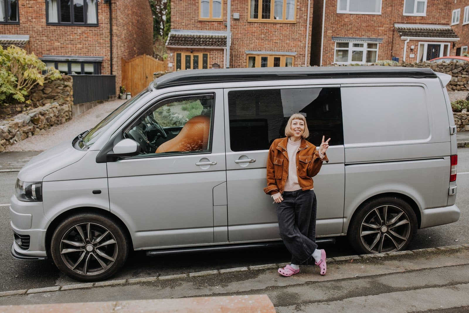 Leanne and the birth-hood van, ready to head out to a client
